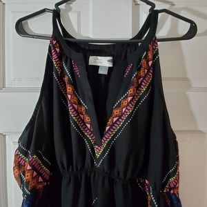 Black geometric print dress